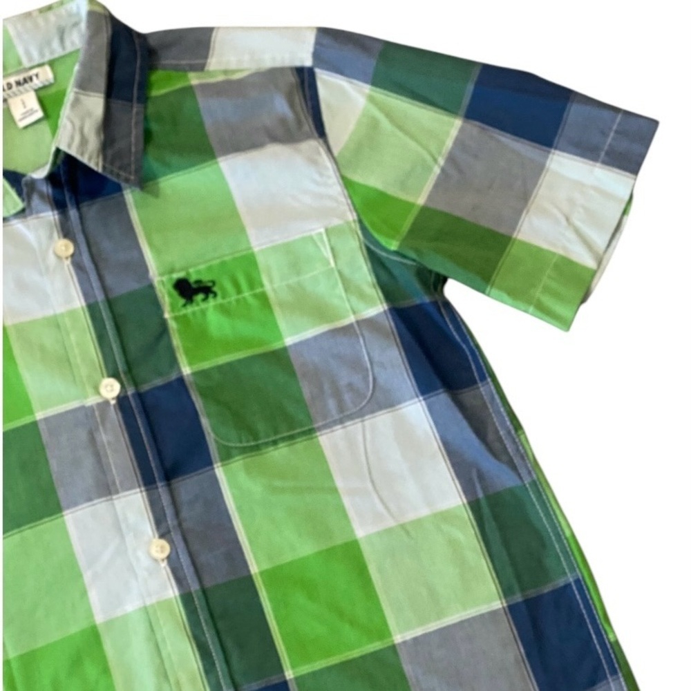 Old Navy Boys Shirts Size 10 Lot of 2 Western Pearl Snap Plaid Short Sleeve - Picture 9 of 15